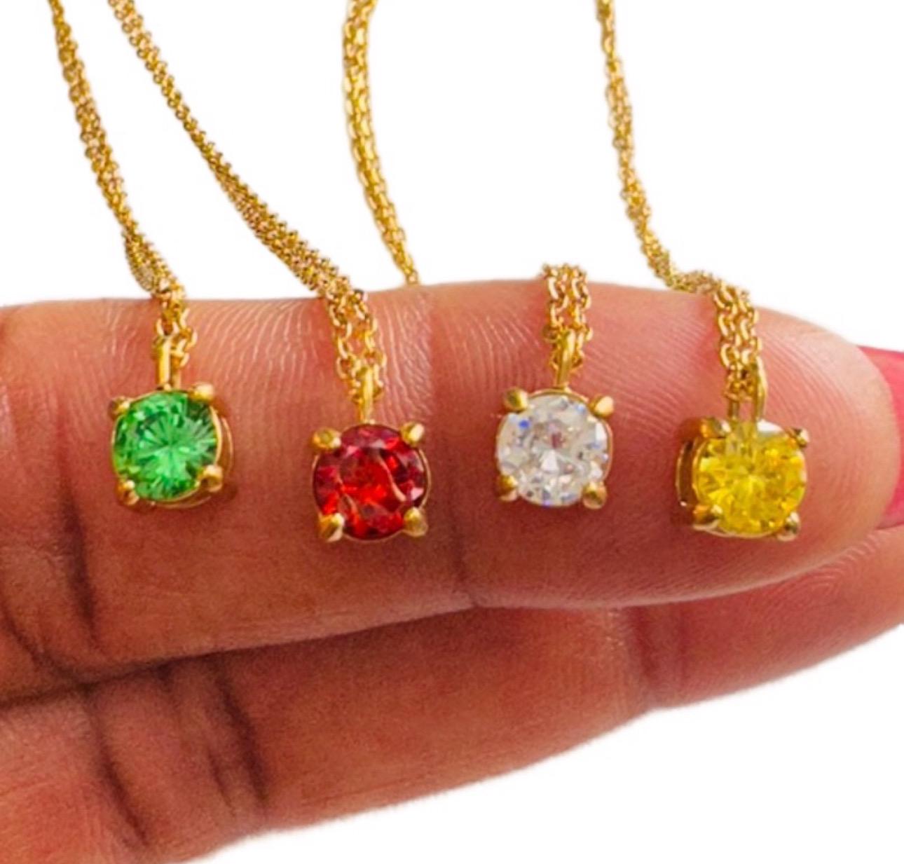 Minimalist Cubic Zircon 18K Gold Plated Necklace