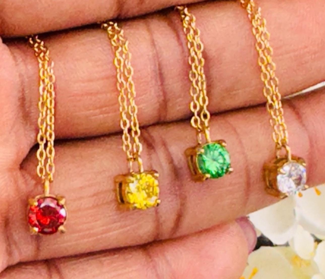 Minimalist Cubic Zircon 18K Gold Plated Necklace