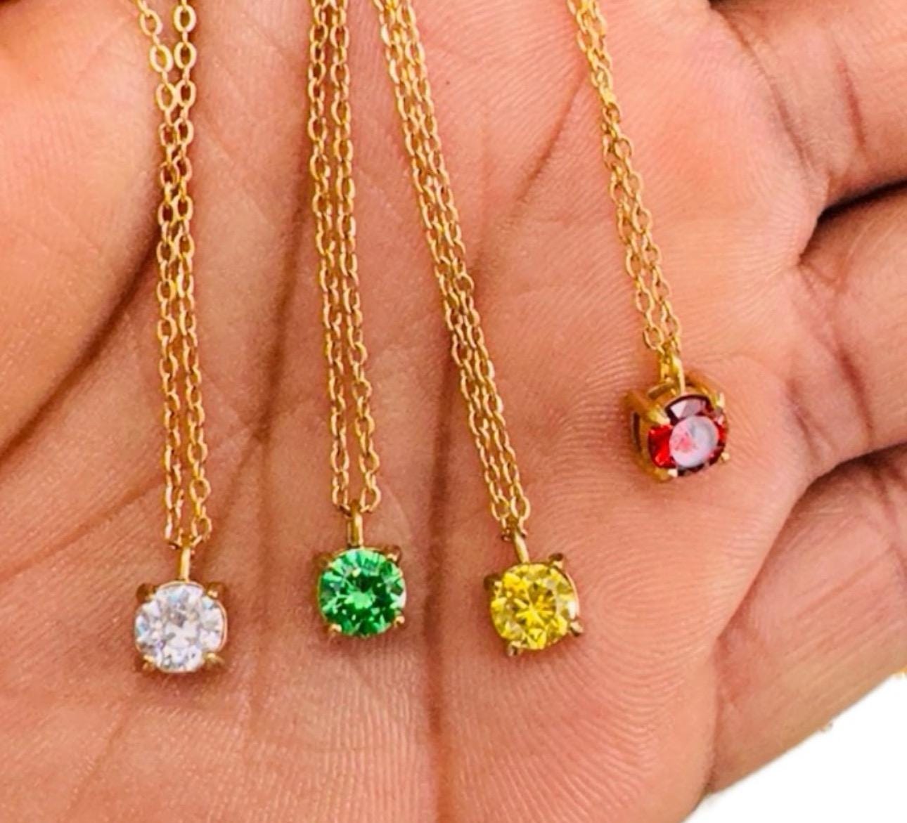 Minimalist Cubic Zircon 18K Gold Plated Necklace
