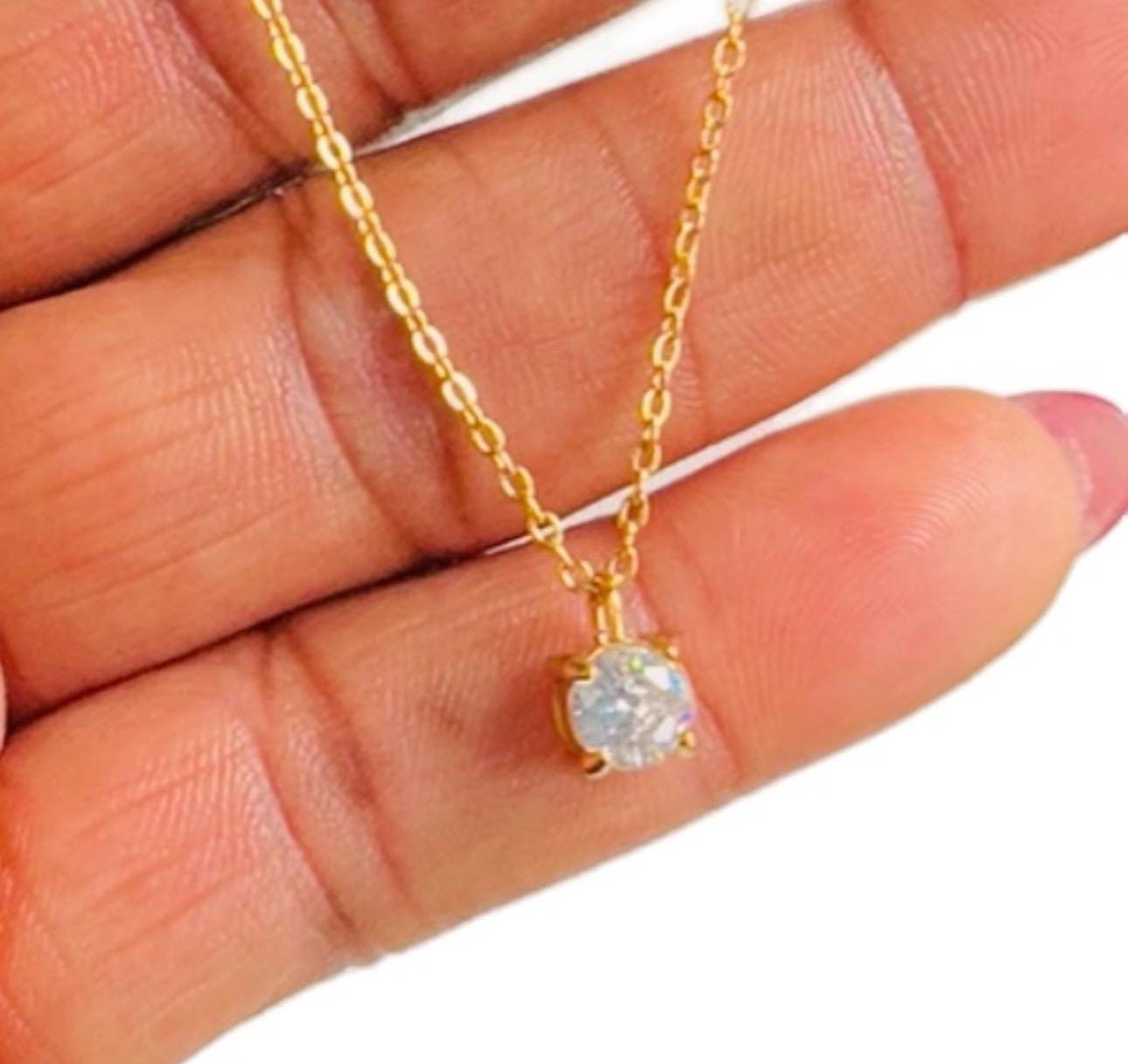 Minimalist Cubic Zircon 18K Gold Plated Necklace