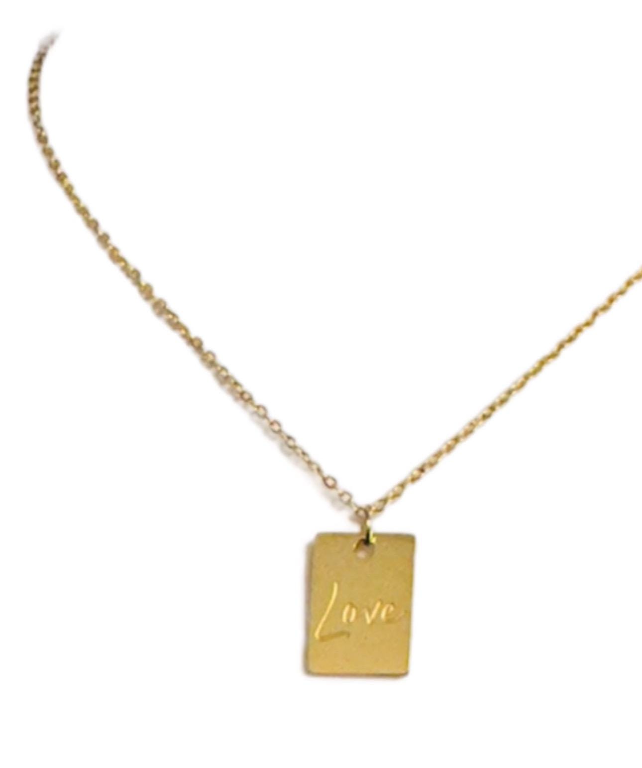 Gold Love Pendant Necklace