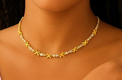 Gemma Owen XO Kiss Necklace with Crystal Charm Bracelet