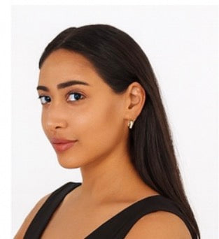 Dainty Mini Water Drop Zirconia Pendant Huggie Earring