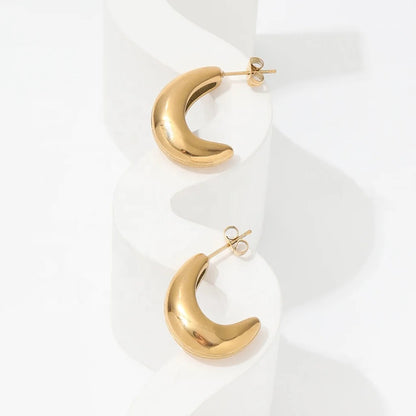 18K Gold Plated Gold Huggies Earring