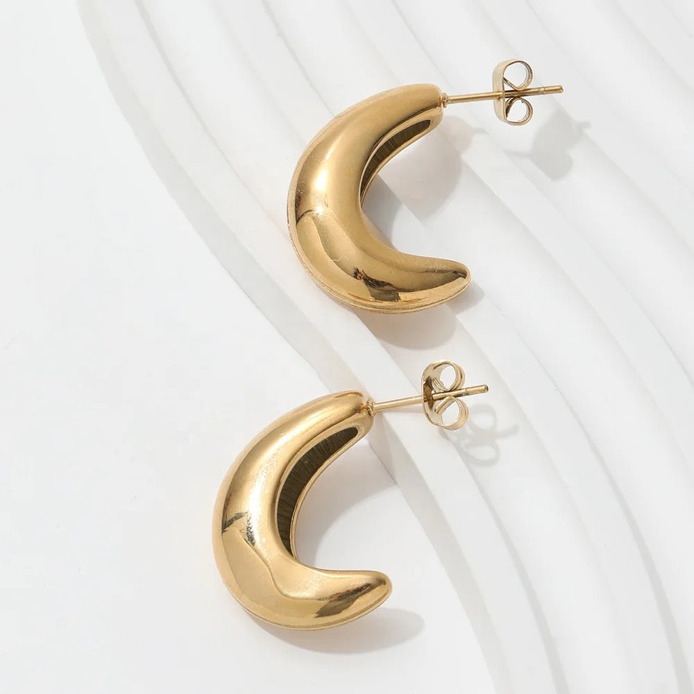 18K Gold Plated Gold Huggies Earring