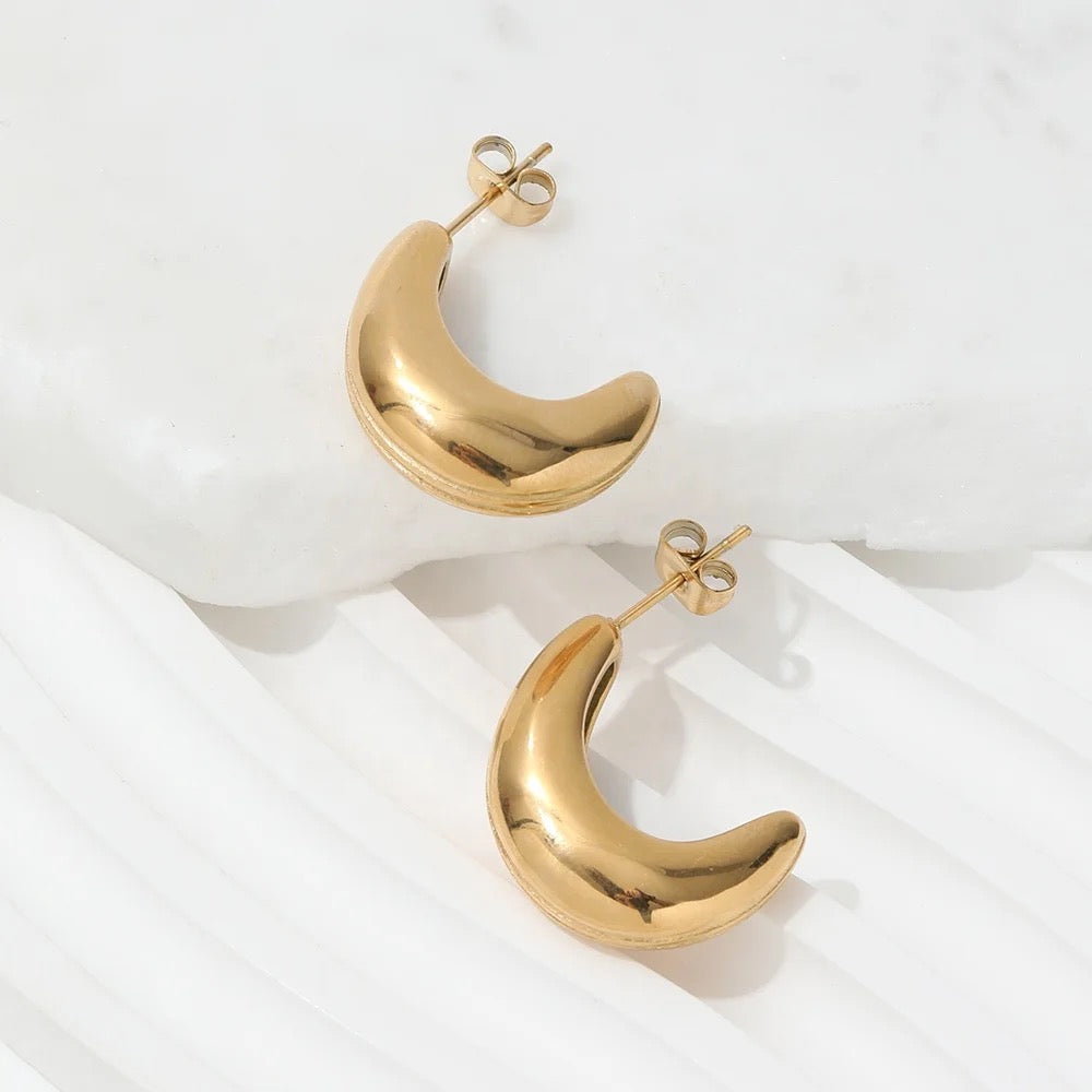 18K Gold Plated Gold Huggies Earring