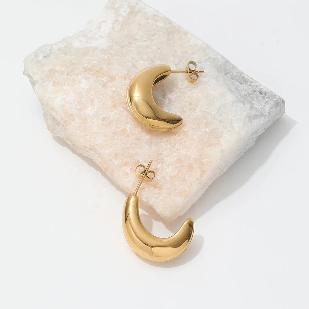 18K Gold Plated Gold Huggies Earring