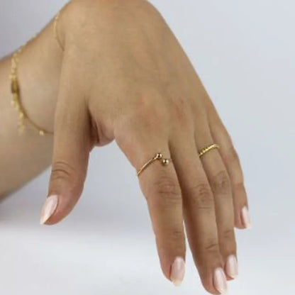 Dainty Simple Adjustable Minimalist Ring - Gold