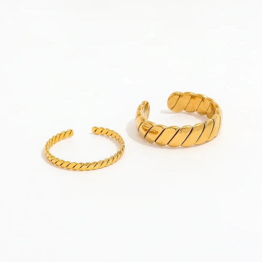 2 Sets of Minimalist Open Ring - Gold