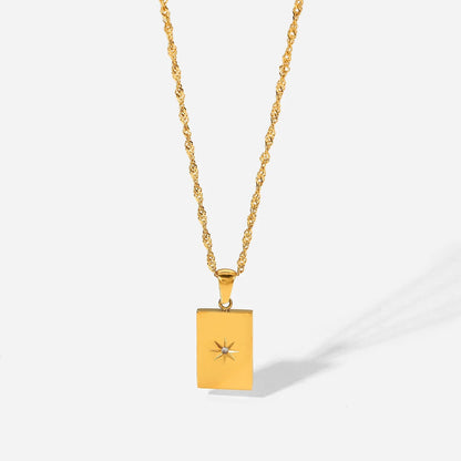 Stunning 18K Gold Plated Star Burst Pendant Necklace