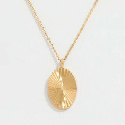 18K Gold Plated Sunburst Stainless Steel Necklace
