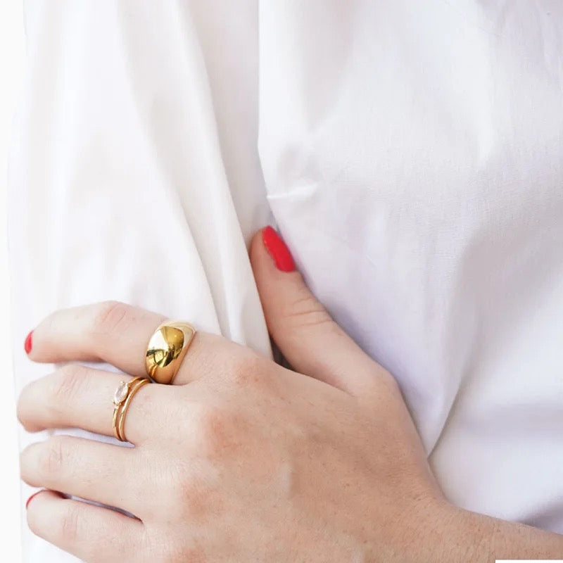 18K Gold Stackable Solid Ring