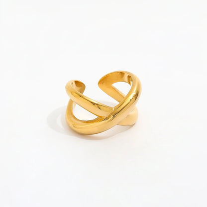 High Quality Chunky Cross Ring - Gold