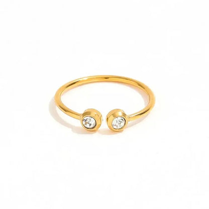 Dainty 18K Gold Plated Diamond Ring