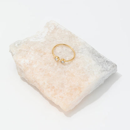 Dainty 18K Gold Plated Diamond Ring