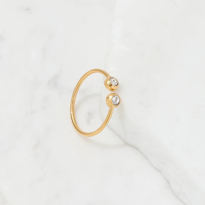 Dainty 18K Gold Plated Diamond Ring