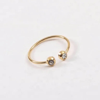 Dainty 18K Gold Plated Diamond Ring