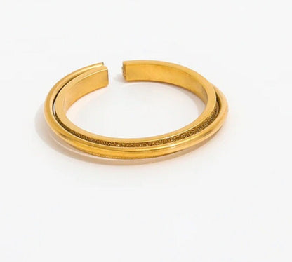 Dainty Double Layer Open Ring - Gold