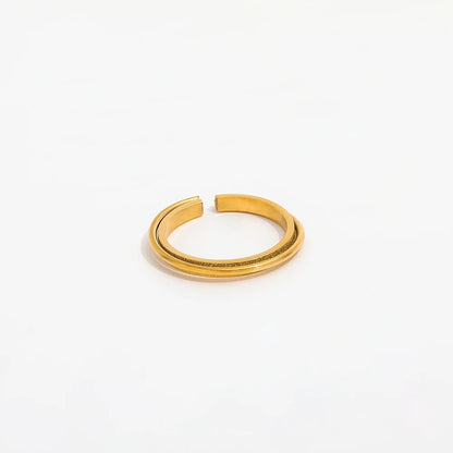 Dainty Double Layer Open Ring - Gold