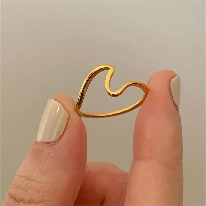 316L Stainless Steel Wave Ring - Gold