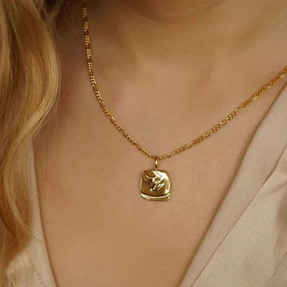 18K Gold Plated Body Pendant Abstract Face Necklace