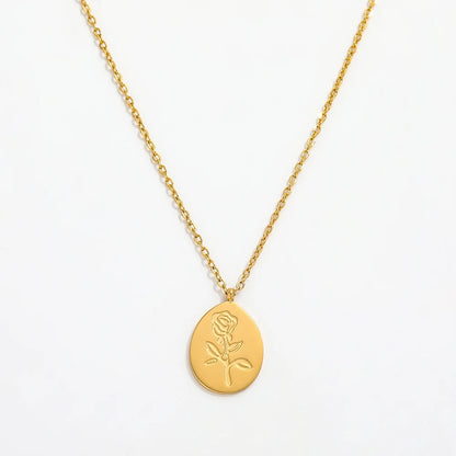 18K Gold Plated Rose Flower Necklace
