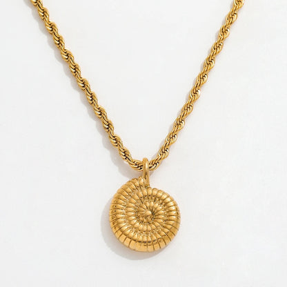 18K Gold Plated Snail Charm Necklace