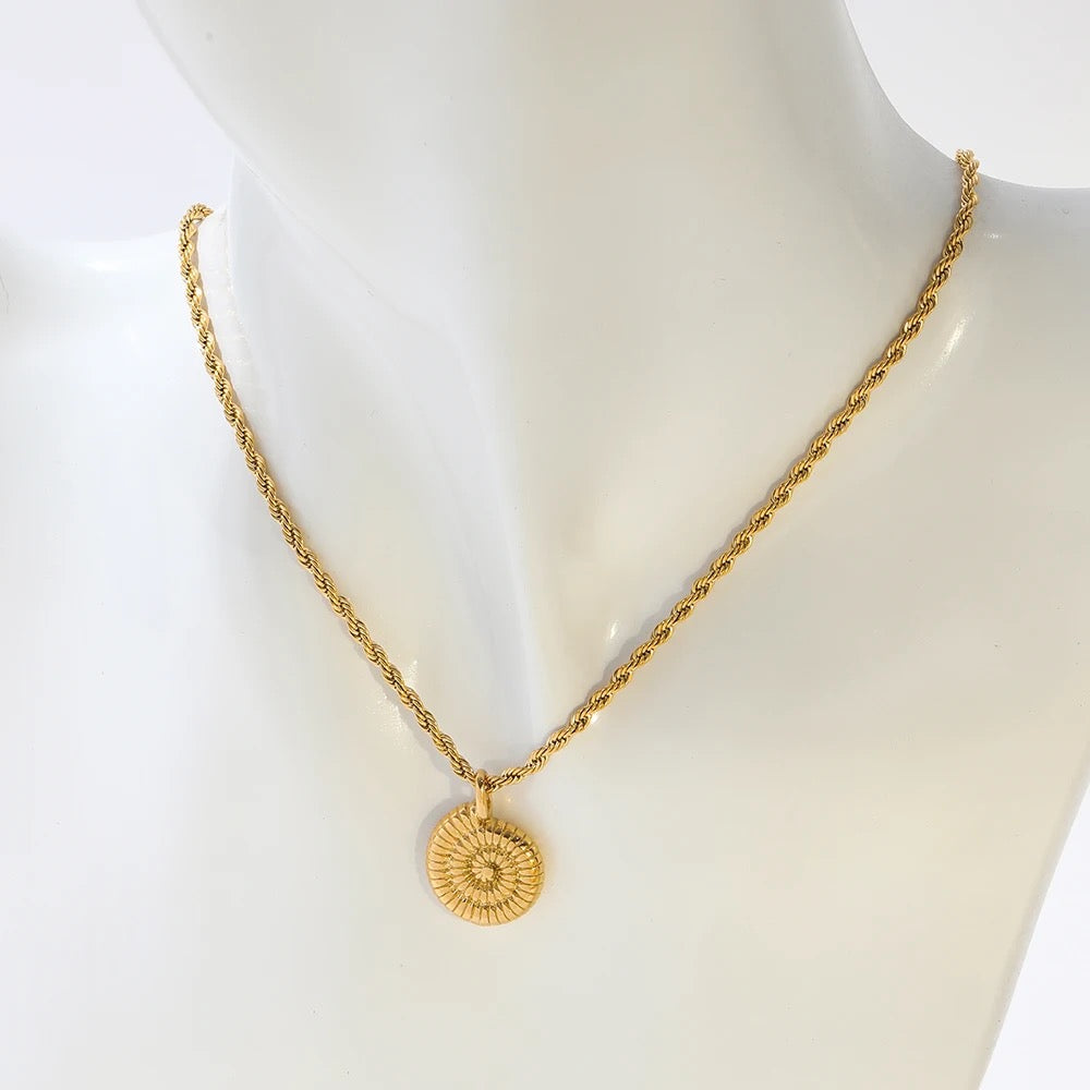 18K Gold Plated Snail Charm Necklace