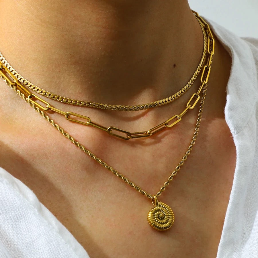 18K Gold Plated Snail Charm Necklace