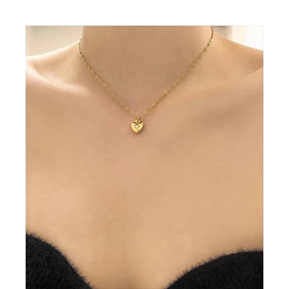 18k Gold Plated Zirconia Dainty Heart Pendant Necklace