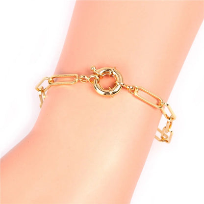 Chic Gold Link Paperclip Chain Bracelet