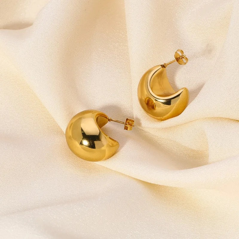 18K Gold Plated Chubby Earrings