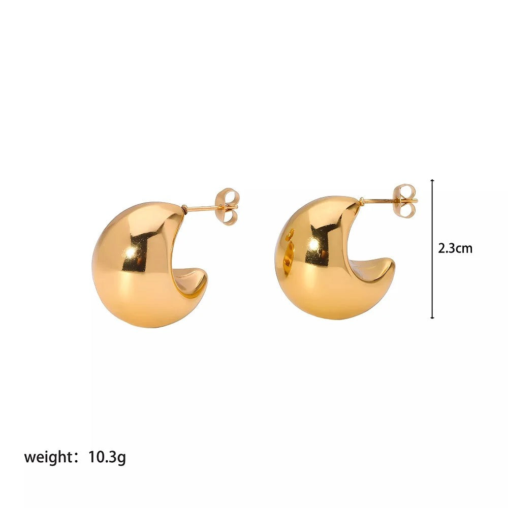 18K Gold Plated Chubby Earrings