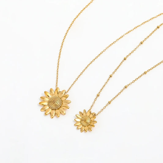 Dainty Daisy Sunflower Pendant Necklace