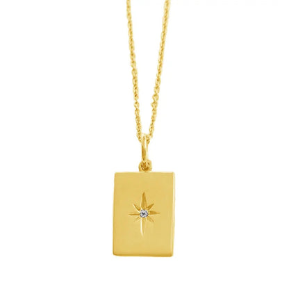 Stunning 18K Gold Plated Star Burst Pendant Necklace