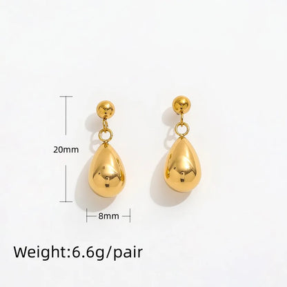 18K Gold Plated Waterdrop Stainless Steel Earring