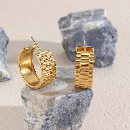 Classic 18k Gold Hoops Earrings For Her