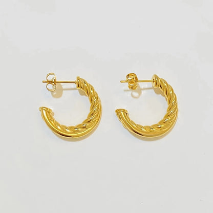 Stylish 20mm Twist Hoops Earrings - Waterproof