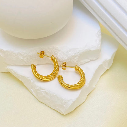 Stylish 20mm Twist Hoops Earrings - Waterproof