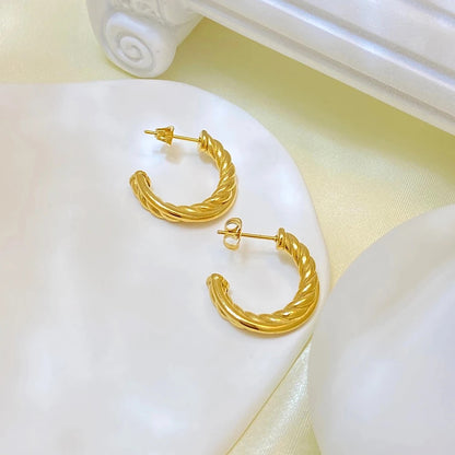 Stylish 20mm Twist Hoops Earrings - Waterproof