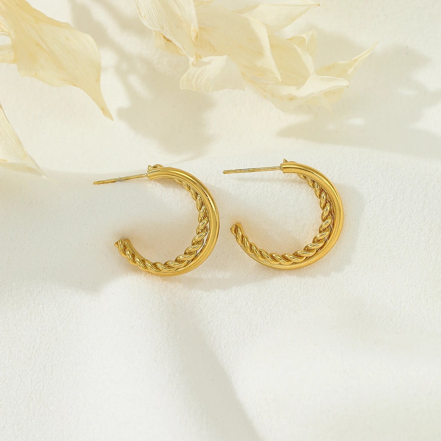 Stylish 20mm Twist Hoops Earrings - Waterproof