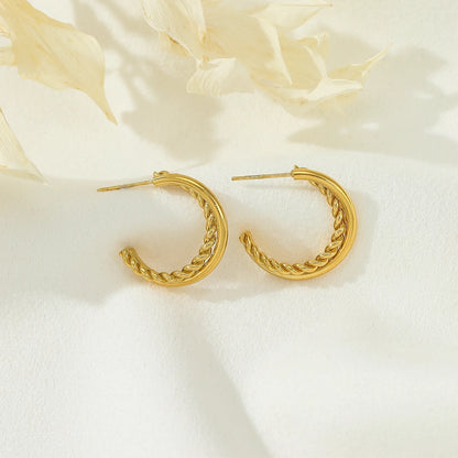 Stylish 20mm Twist Hoops Earrings - Waterproof