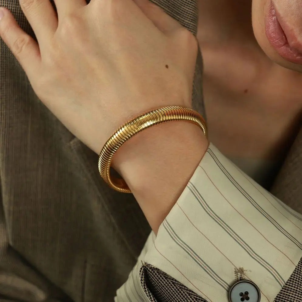 18K Gold Plated Herringbone Bracelet