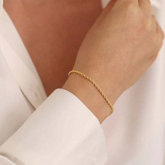 Dainty Gold Rope Chain Bracelet