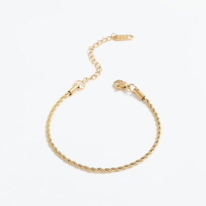 Dainty Gold Rope Chain Bracelet