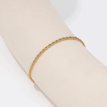 Dainty Gold Rope Chain Bracelet
