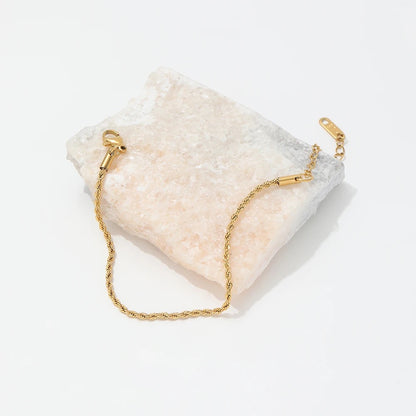 Dainty Gold Rope Chain Bracelet