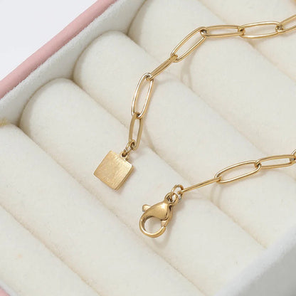 Minimalist 18K Gold Link Chain Waterproof Bracelet