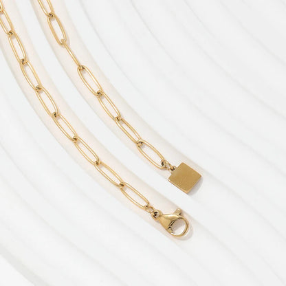 Minimalist 18K Gold Link Chain Waterproof Bracelet