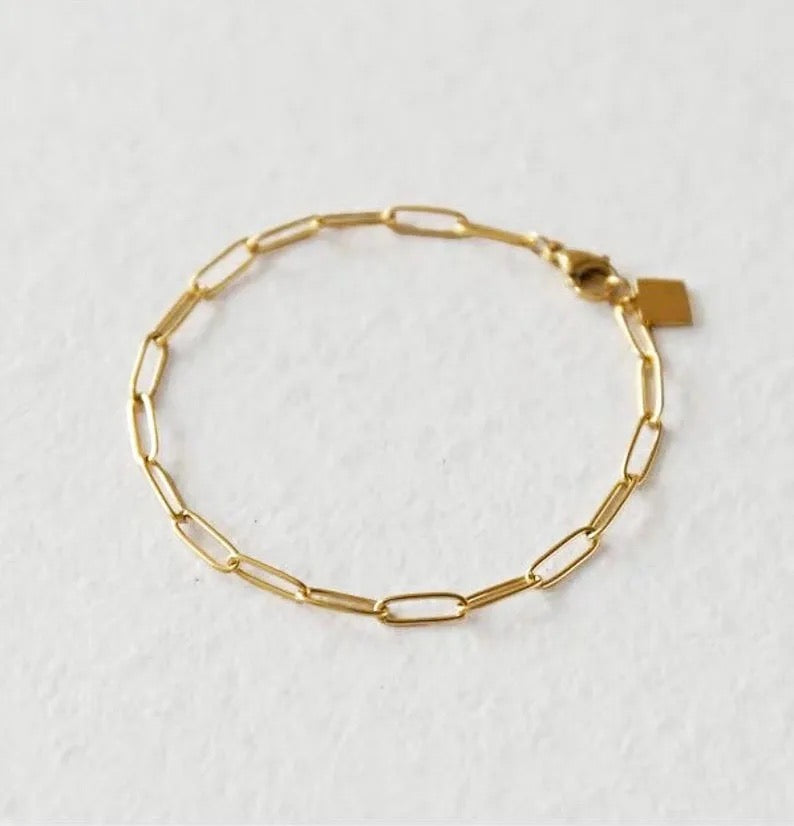 Minimalist 18K Gold Link Chain Waterproof Bracelet